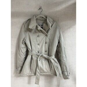 Steve Madden Women's Tan Tie Waist Button Coat Jacket Large